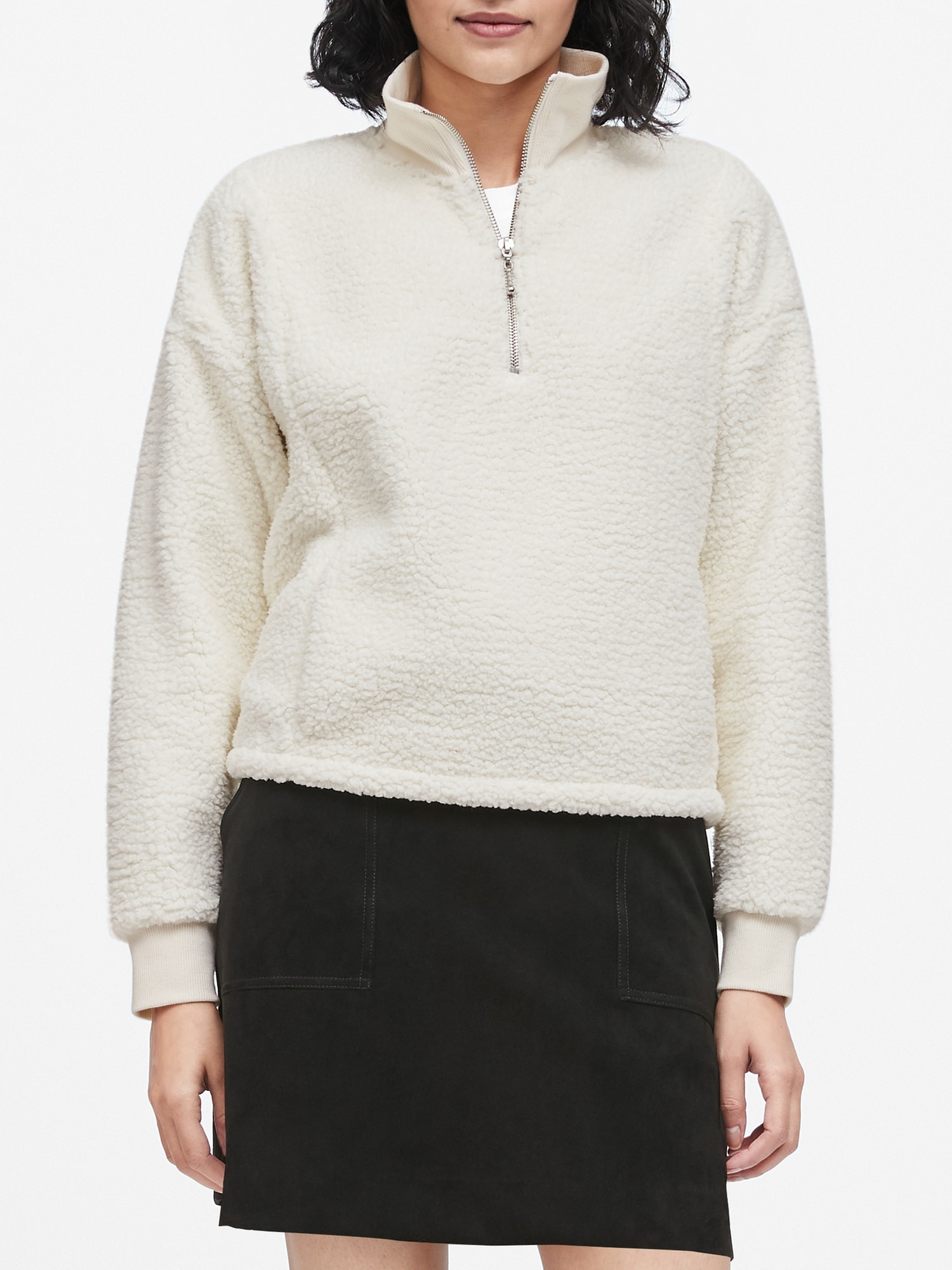 Sherpa Fleece Half-Zip Sweatshirt