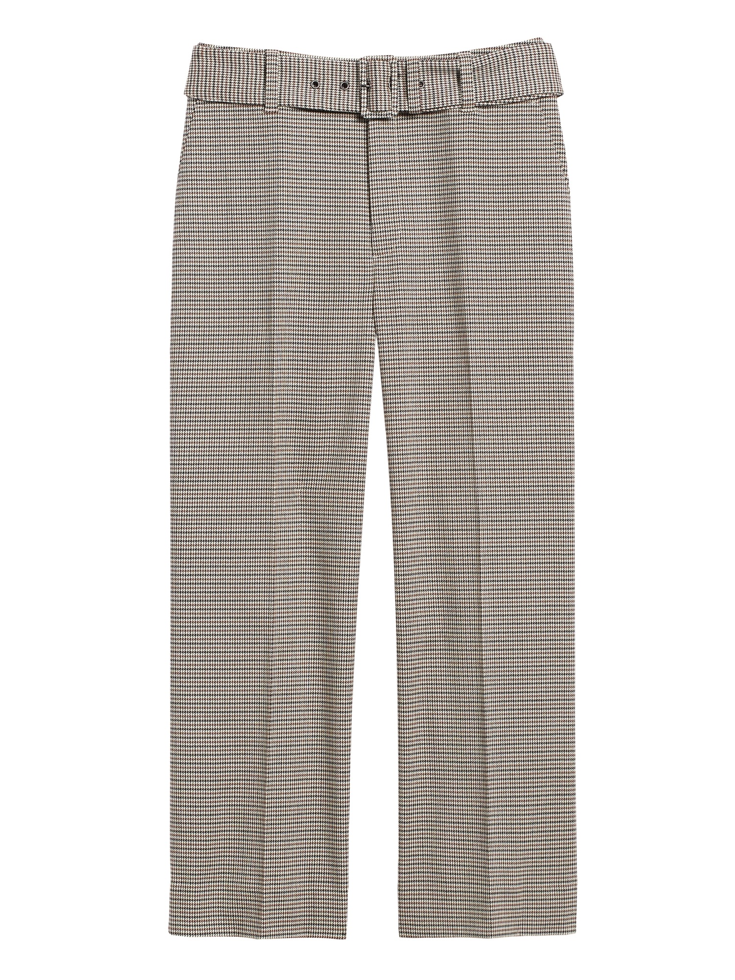 Petite Slim Wide-Leg Houndstooth Cropped Pant