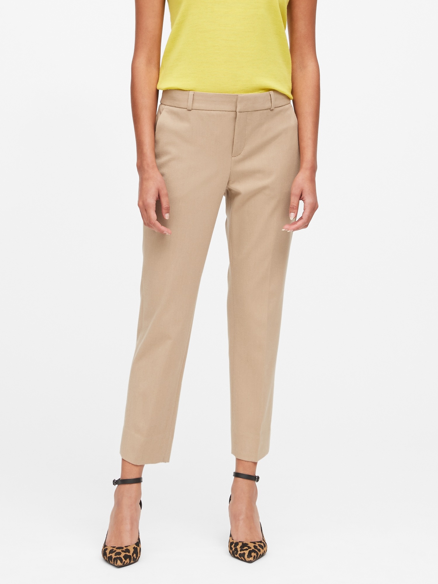 Petite Avery Straight-Fit Flannel Ankle Pant