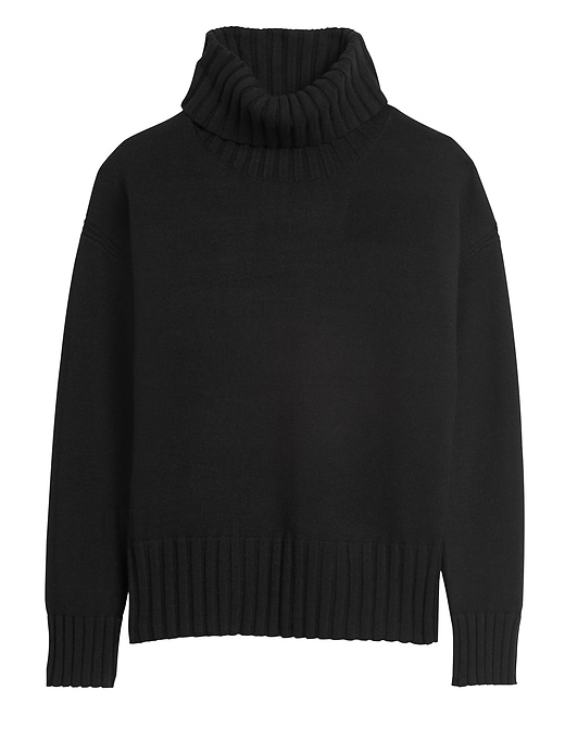 Black turtleneck chunky sweater best sale