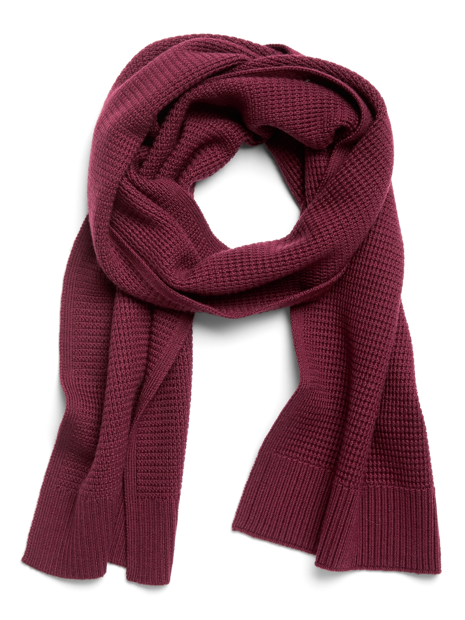 Merino Wool WaffleKnit Scarf Banana Republic