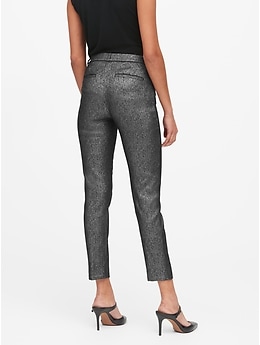 Modern Sloan Skinny-Fit Metallic Plaid Pant