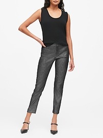 Curvy Sloan Skinny-Fit Metallic Plaid Pant