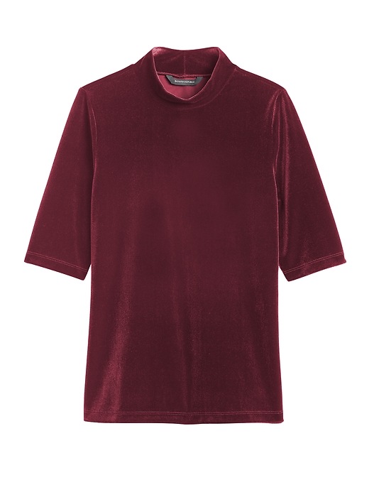 Velvet Mock-Neck Top | Banana Republic