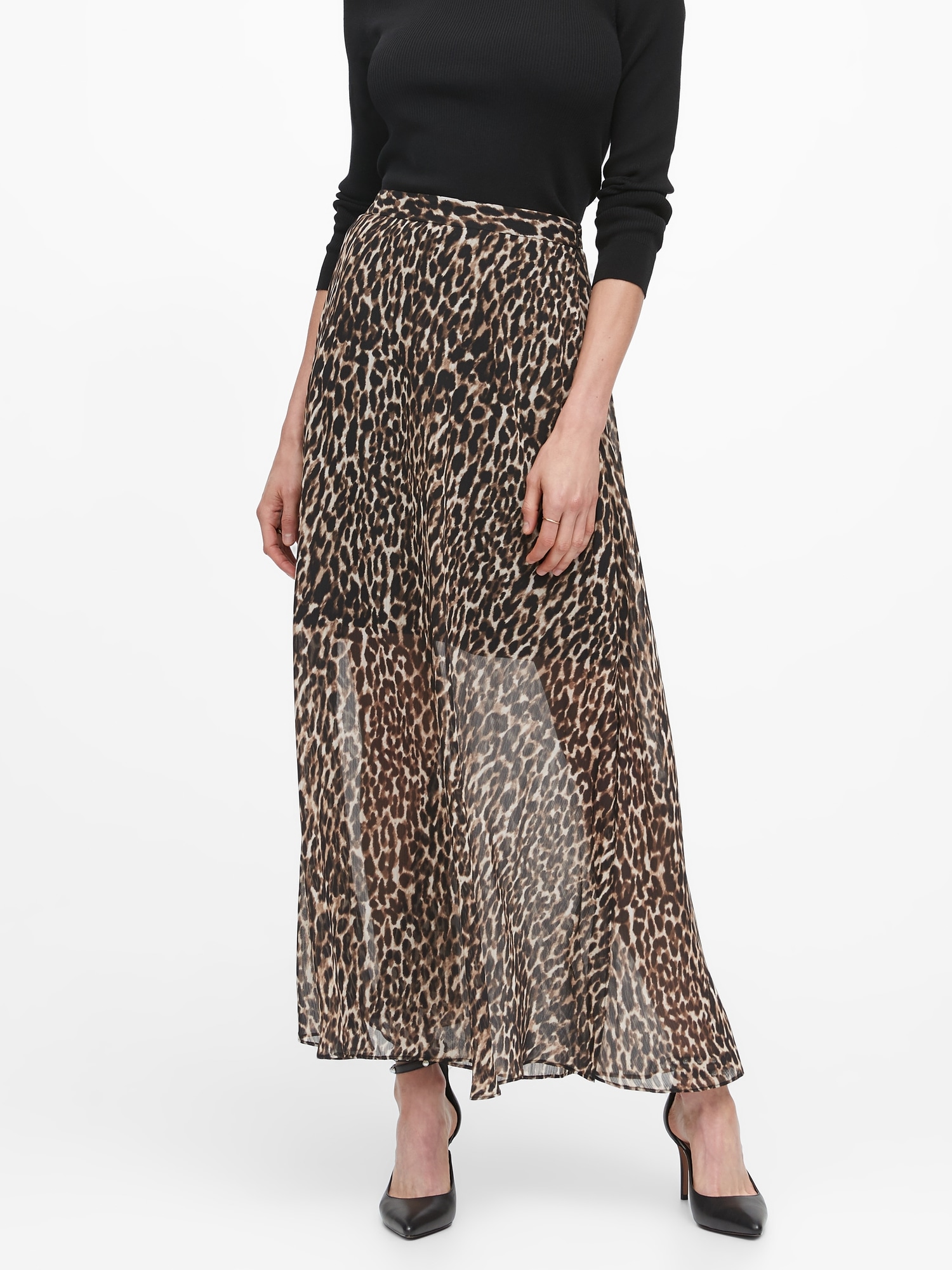 Petite Maxi Skirt with Side Slits Banana Republic