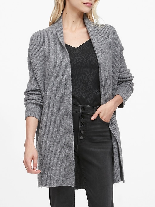 Merino Blend Long Cardigan Sweater