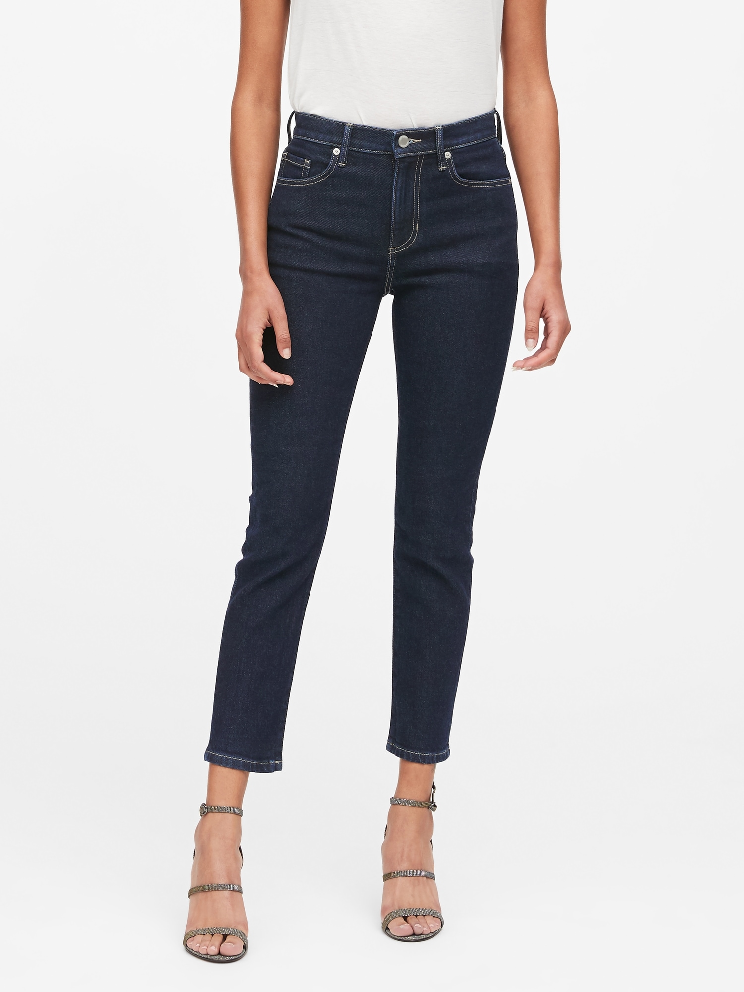 High-Rise Straight-Fit Ankle Jean