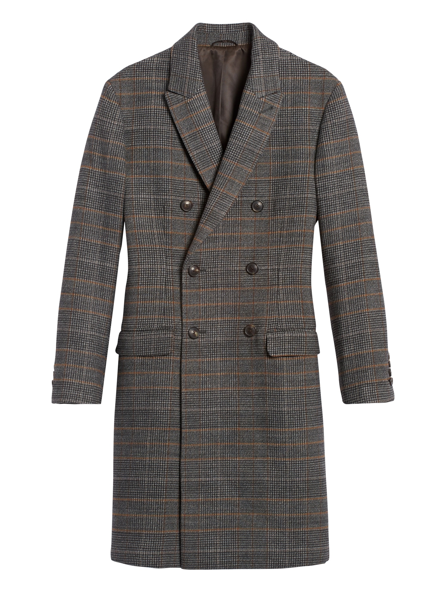 Heritage Plaid Double-Breasted Coat | Banana Republic