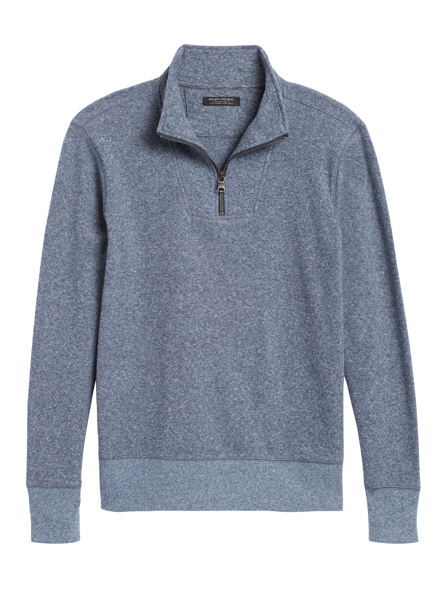 Waffle-Knit Half-Zip Sweatshirt | Banana Republic