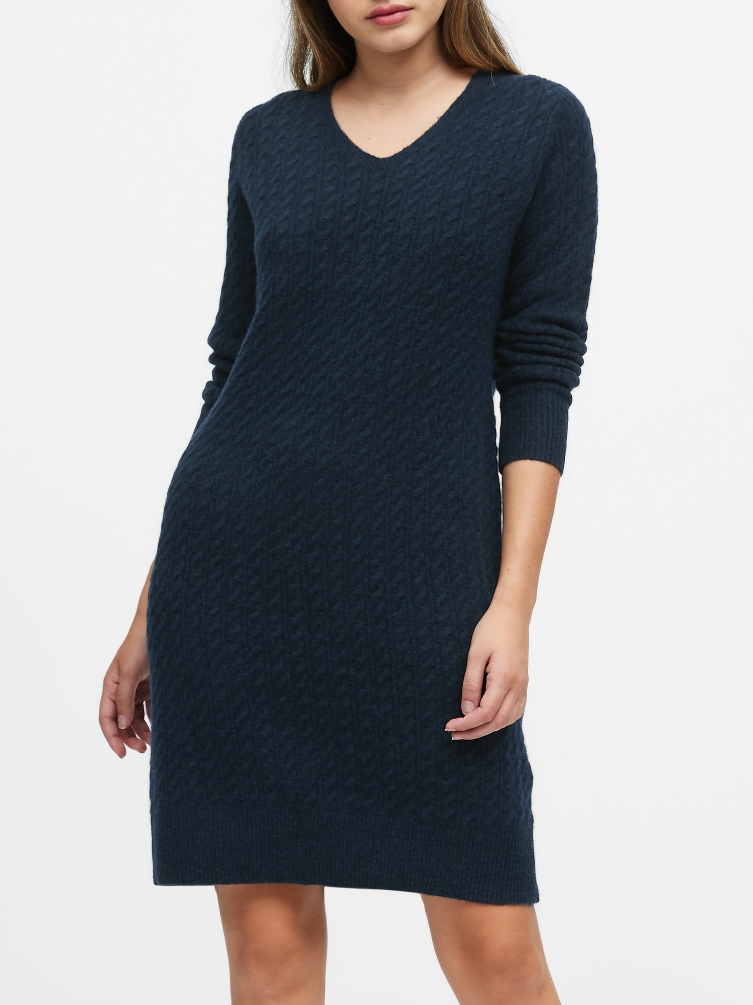 Aire Cable-Knit Sweater Dress