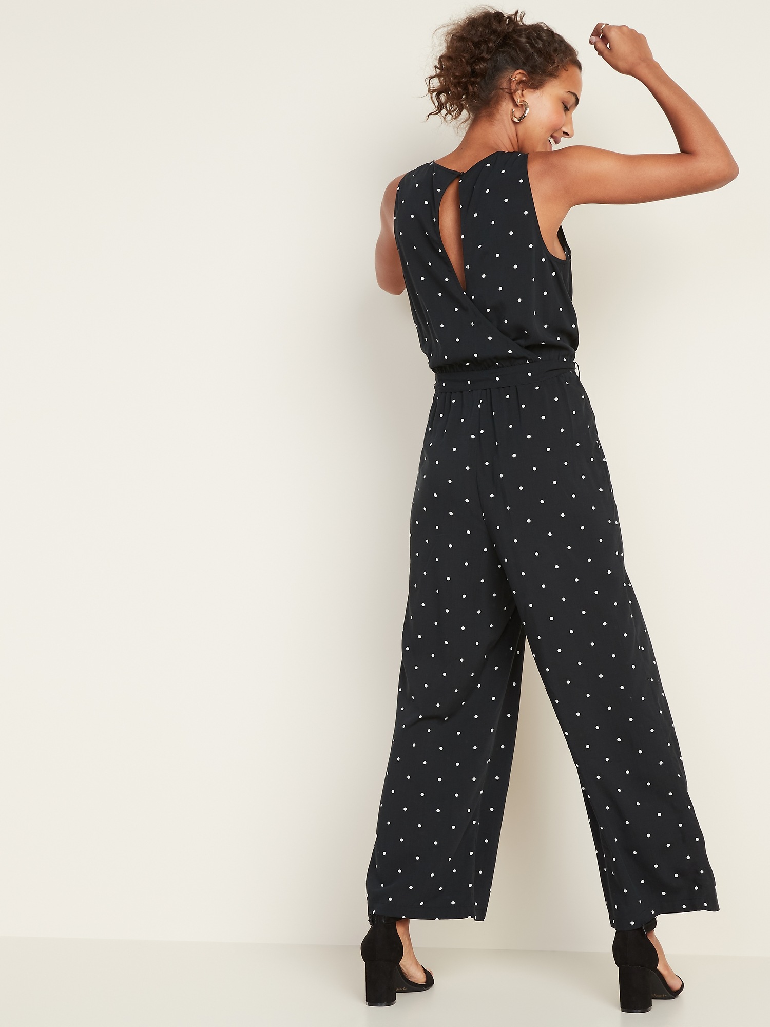 Sleeveless Tie Belt Jumpsuit For Women Old Navy