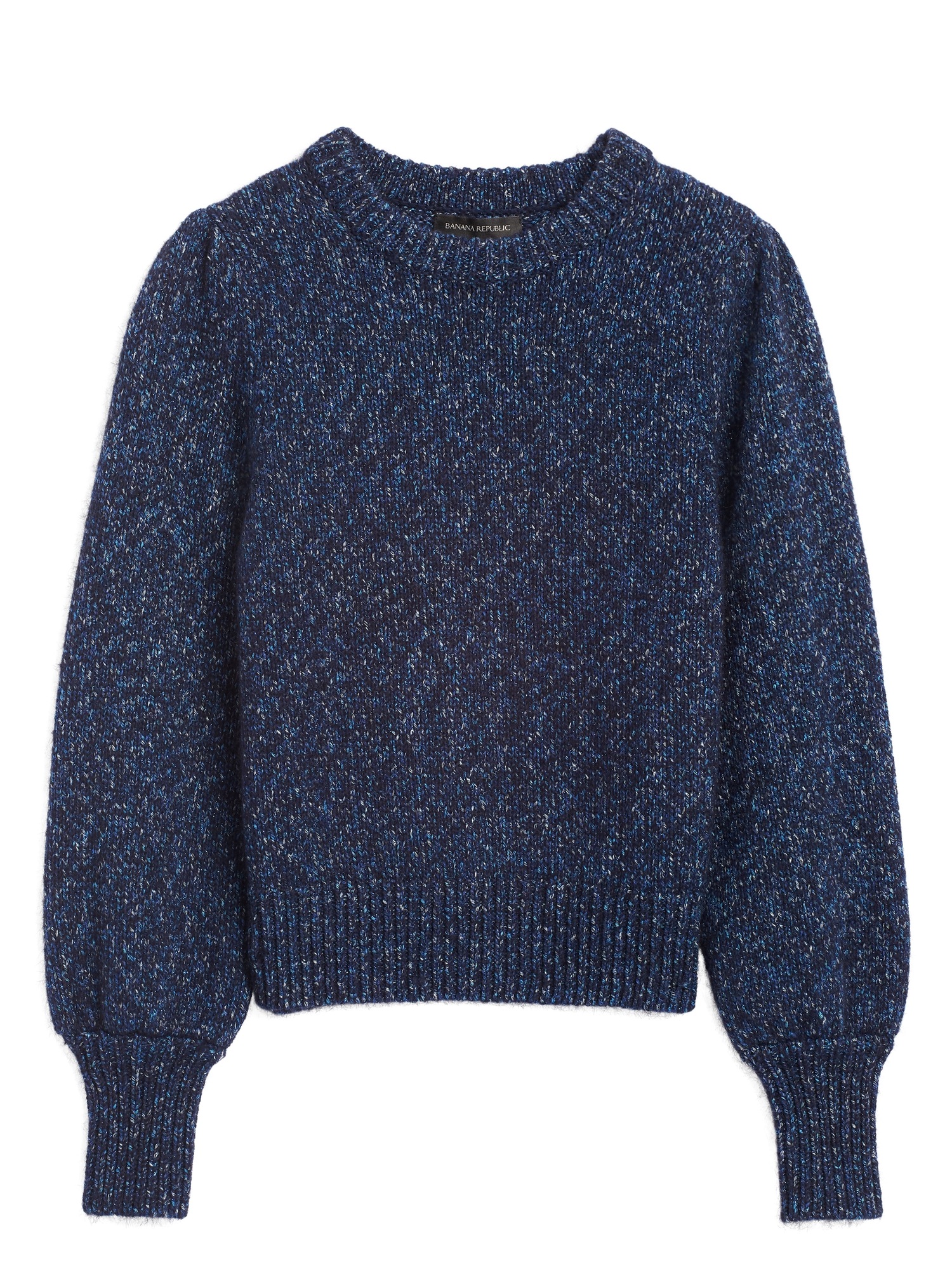 Petite Metallic Puff-Sleeve Sweater