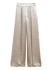 Petite High-Rise Wide-Leg Satin Pant