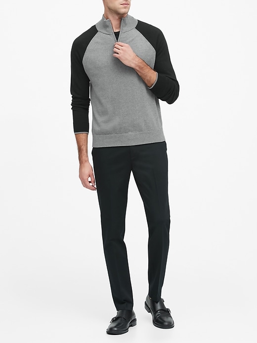 Cotton Cashmere Half-Zip Sweater | Banana Republic