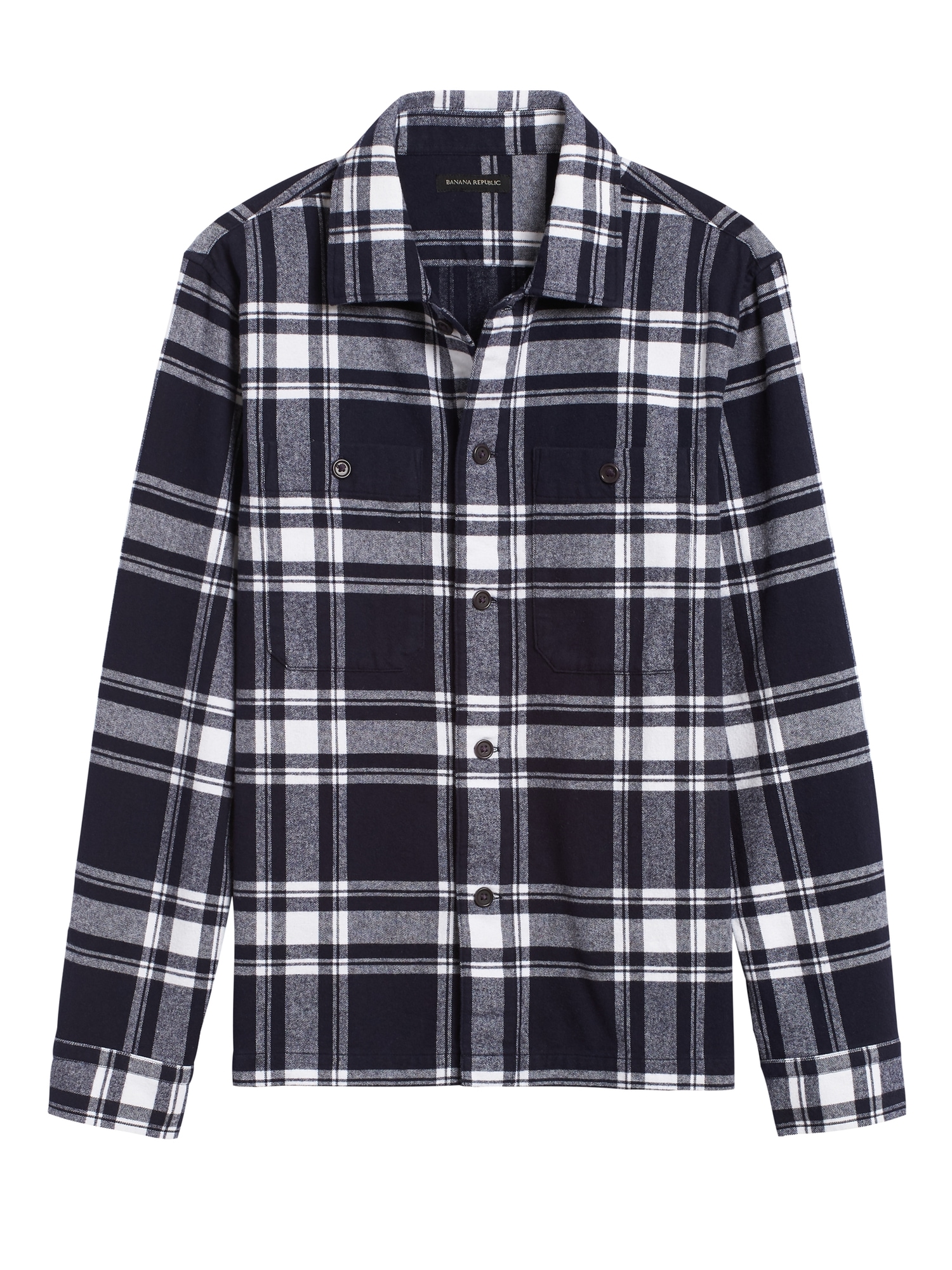 Slim-Fit Flannel Shirt Jacket