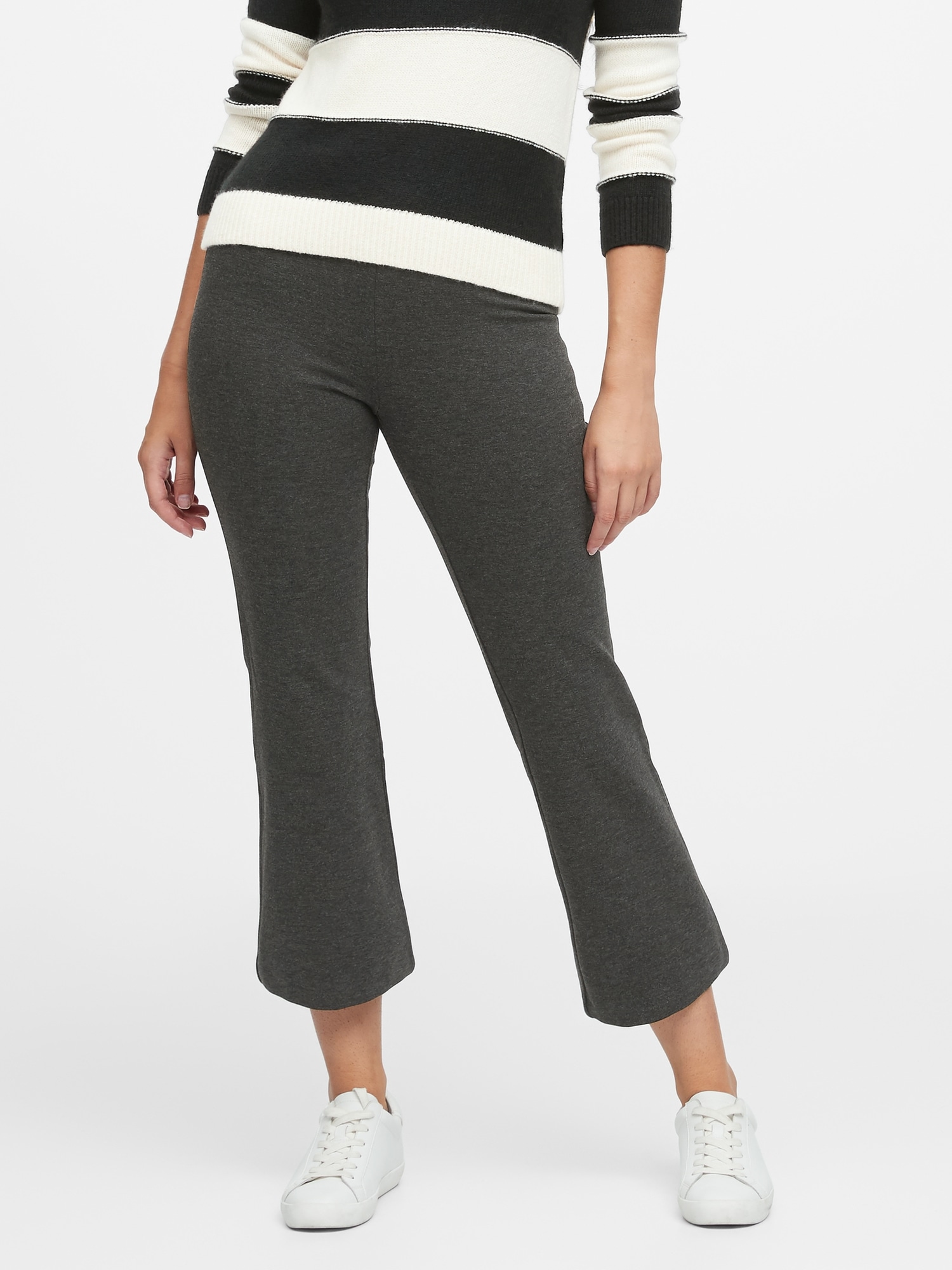 High-Rise Crop Flare Knit Pant