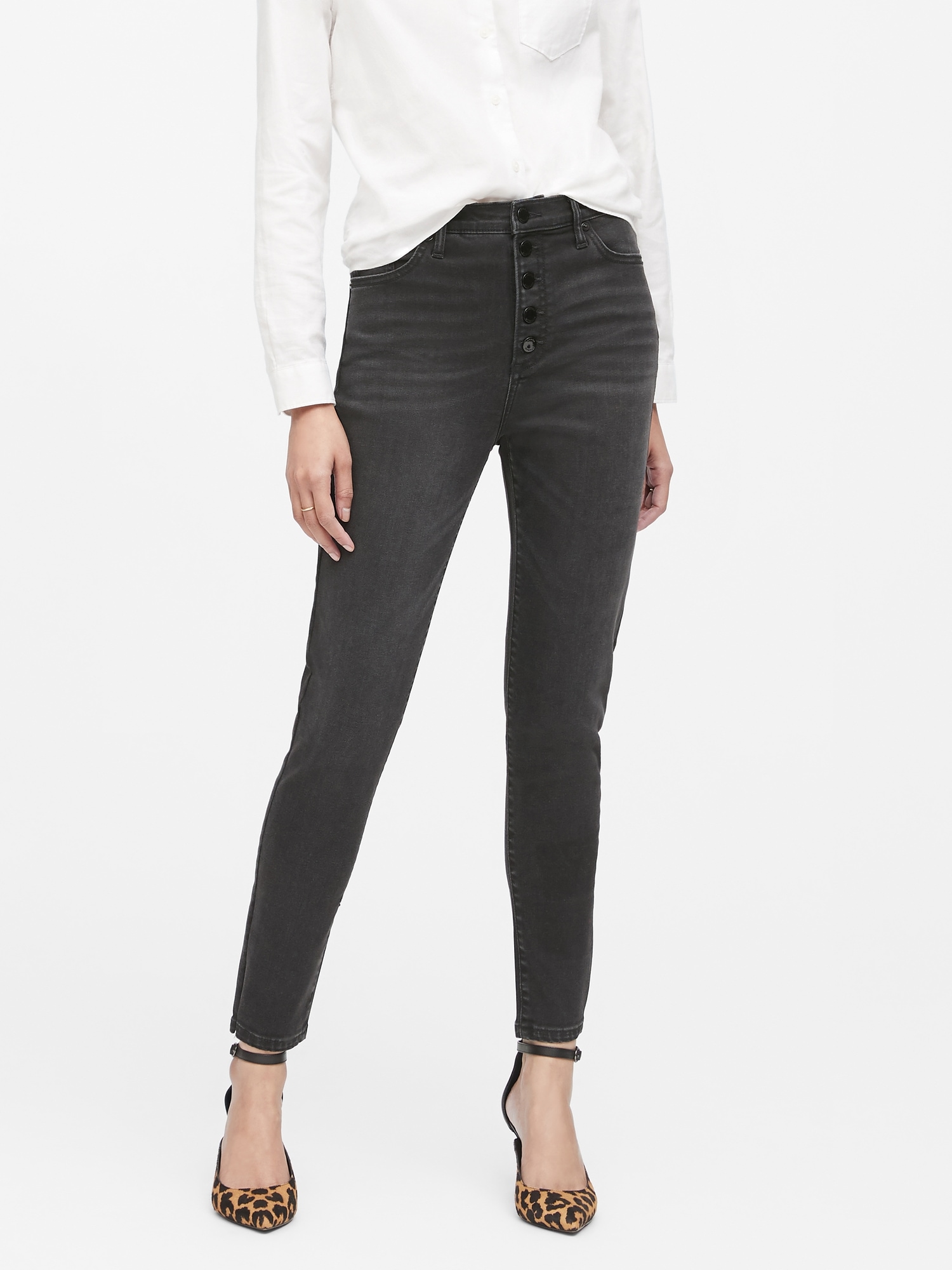 High-Rise Skinny Button-Fly Jean