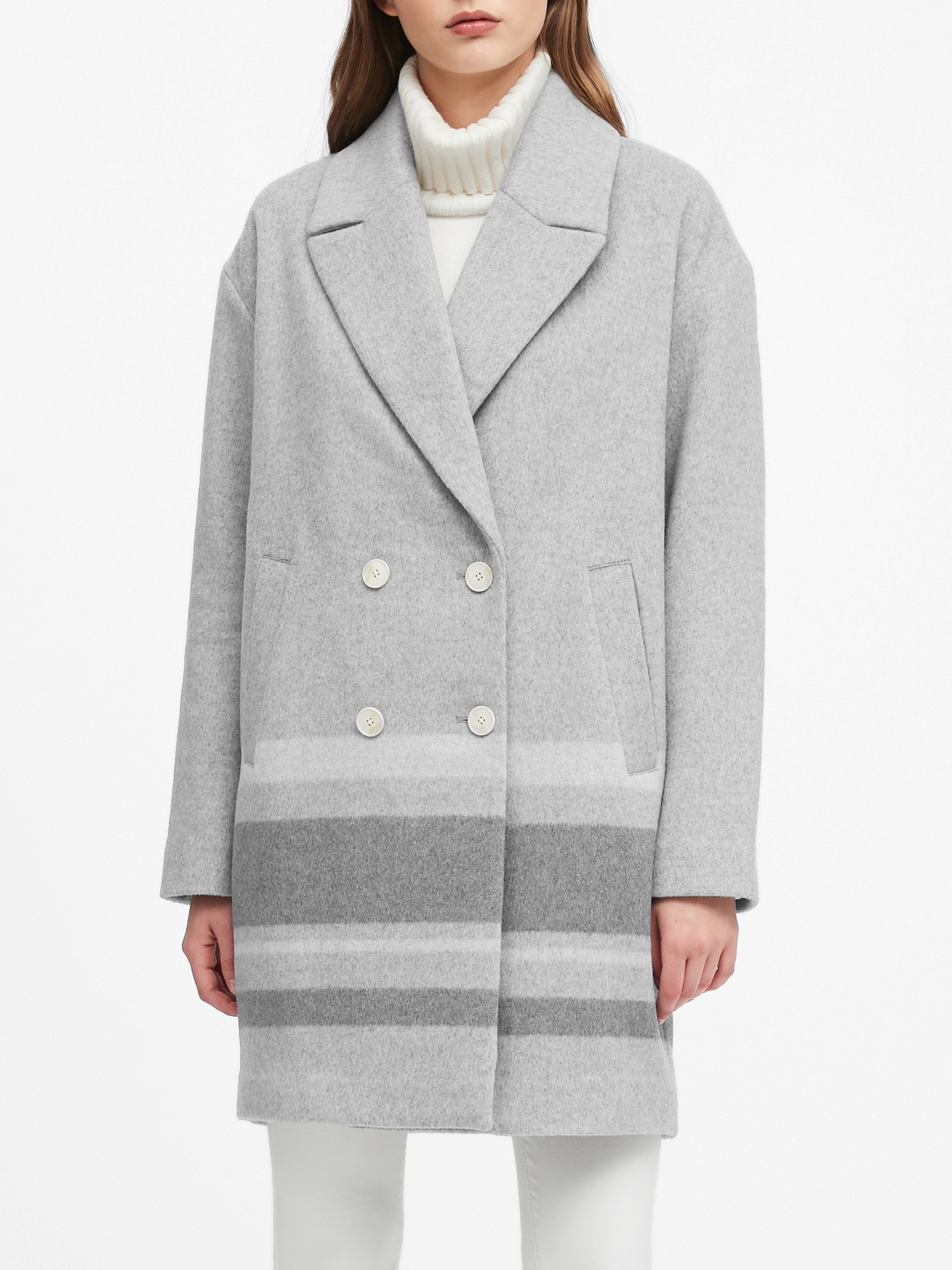 Petite Oversized Wool-Blend Coccoon Coat