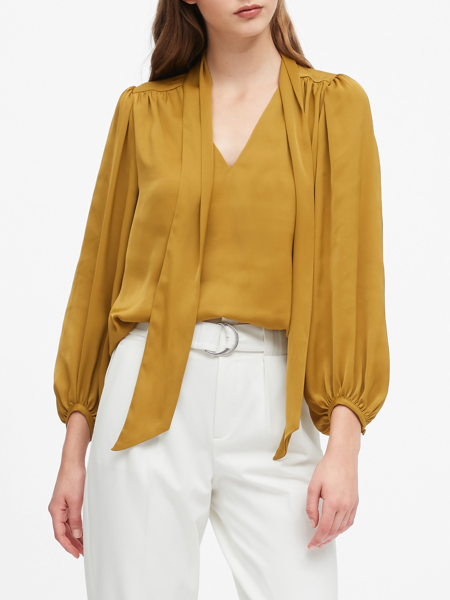 banana republic yellow blouse