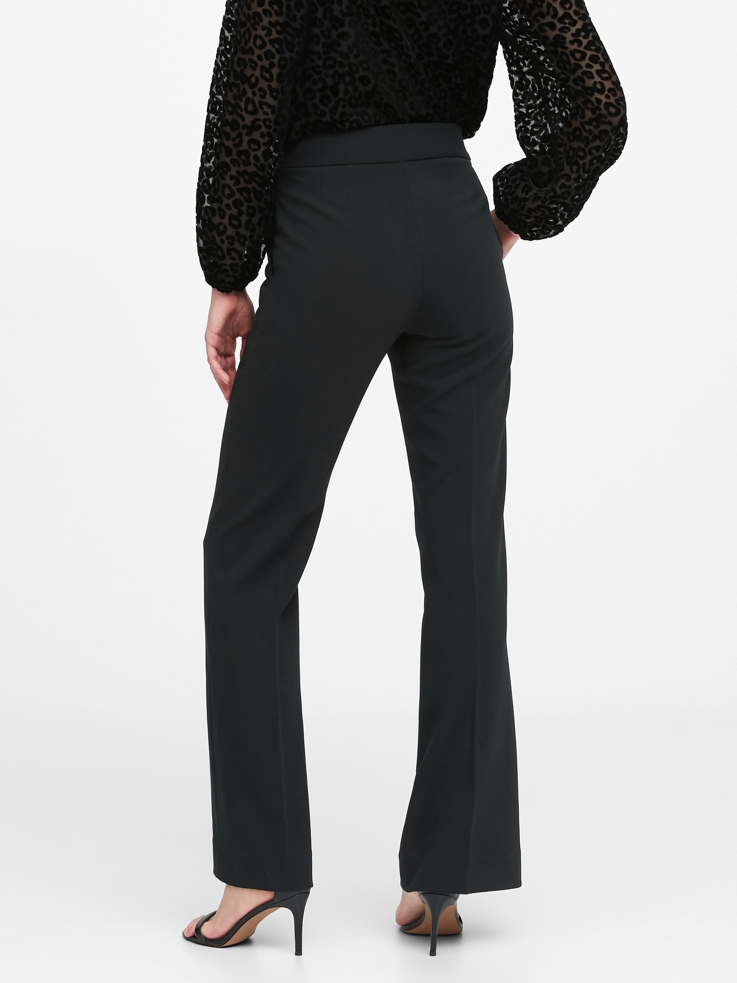 high rise flare trousers
