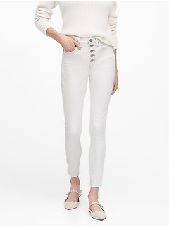 banana republic white skinny jeans