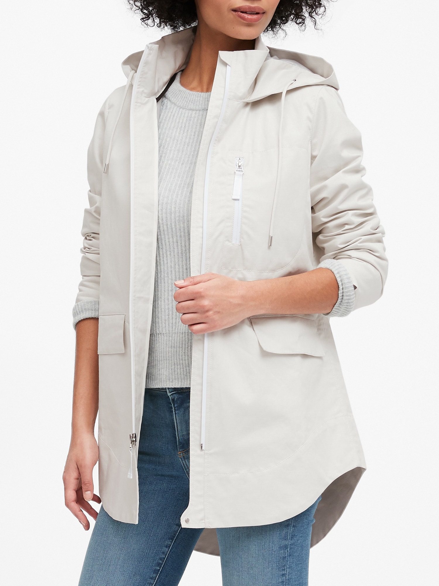 Water-Resistant Linen-Cotton Rain Jacket