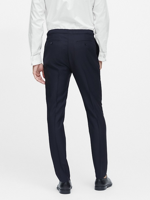 Image number 2 showing, Slim Tapered Navy Italian Wool Tuxedo Pant