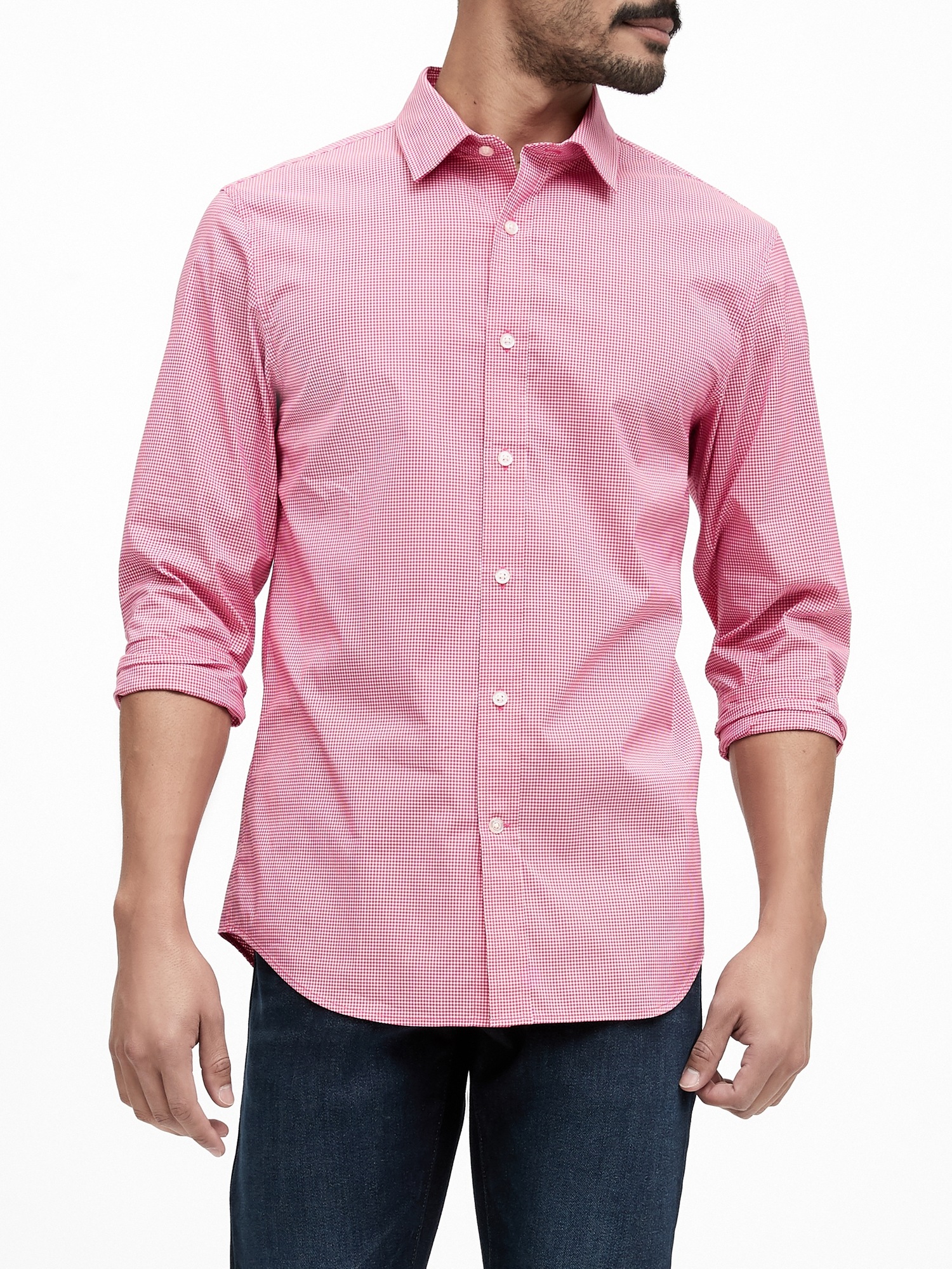 Slim-Fit Tech-Stretch Cotton Shirt | Banana Republic