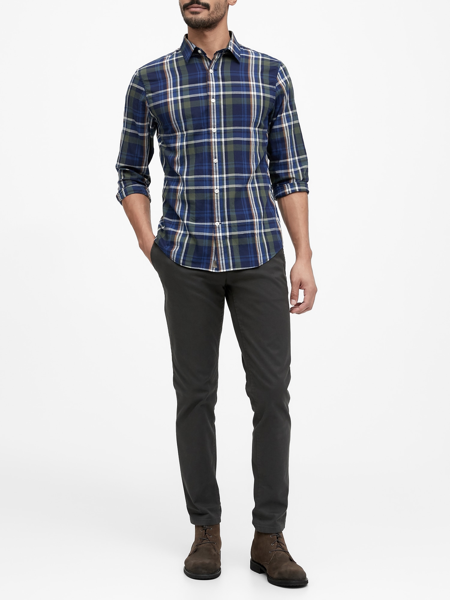 Untucked Slim-Fit Cotton Shirt