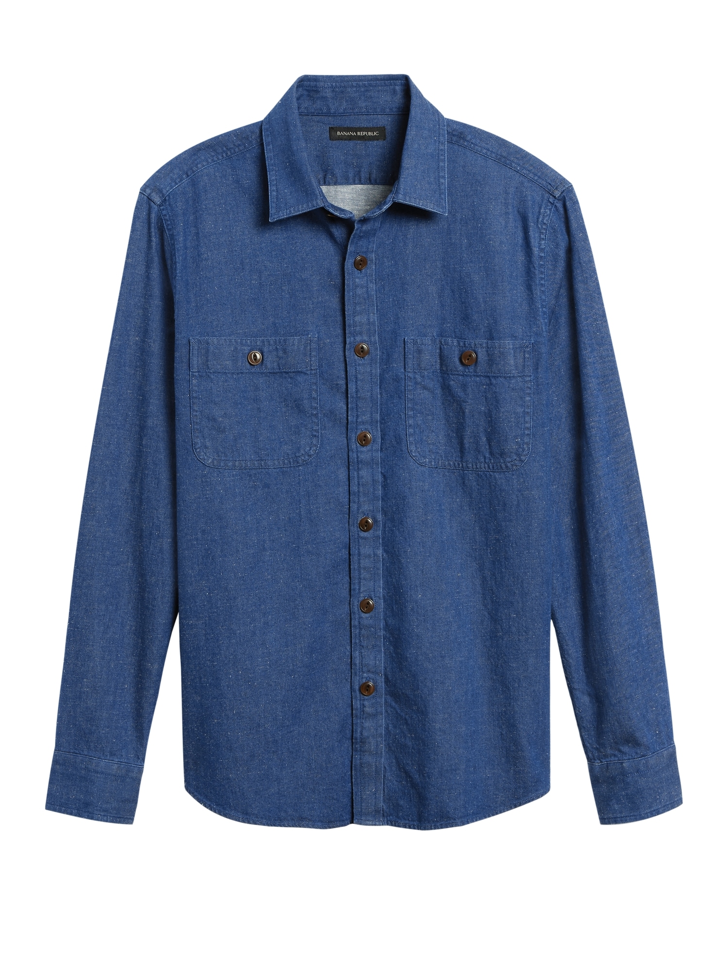 Slim Cotton-Hemp Denim Shirt Jacket