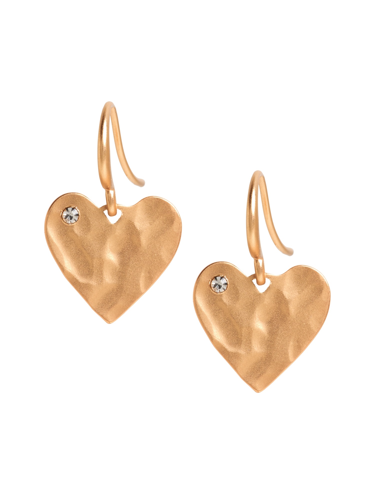 Hammered Heart Drop Earrings
