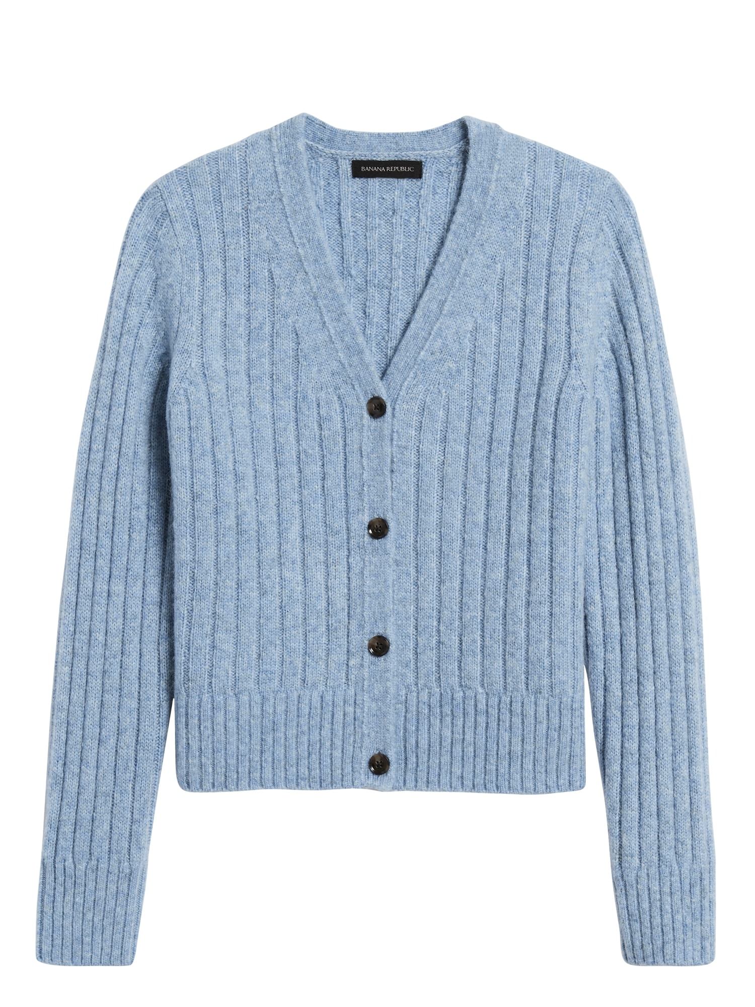 Merino-Blend Cropped Cardigan Sweater