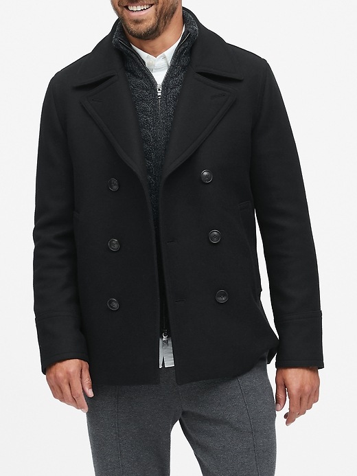 Banana Republic Italian Melton Peacoat. 1