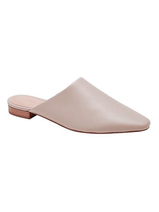 Leather Pointy-Toe Flat Mule