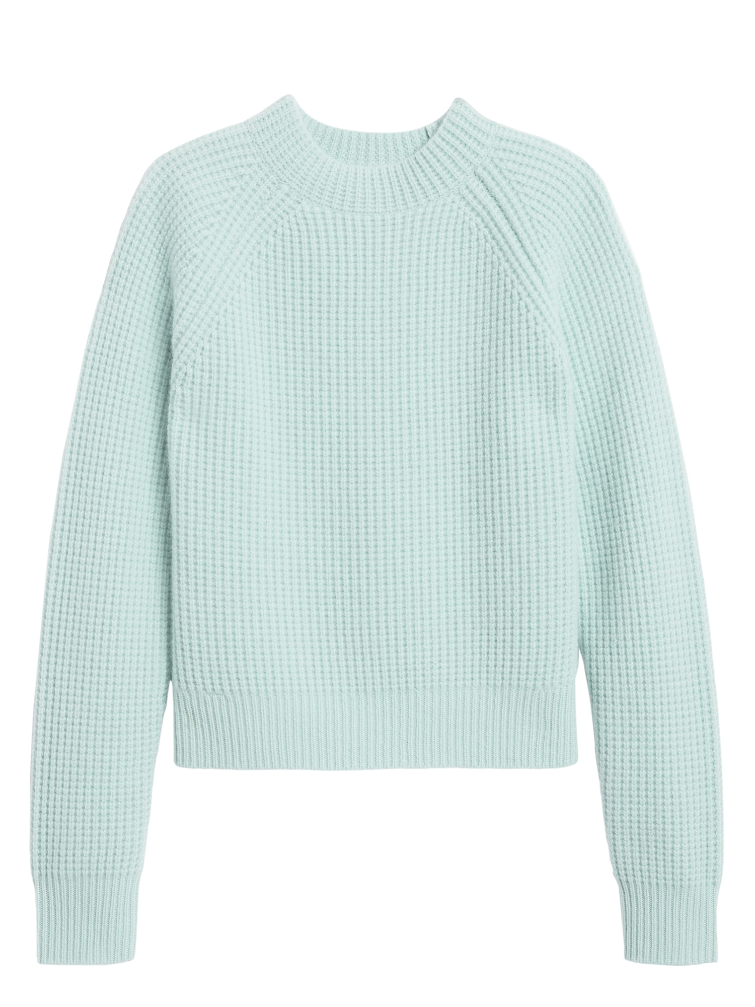 Cashmere Cropped Mock-Neck Sweater