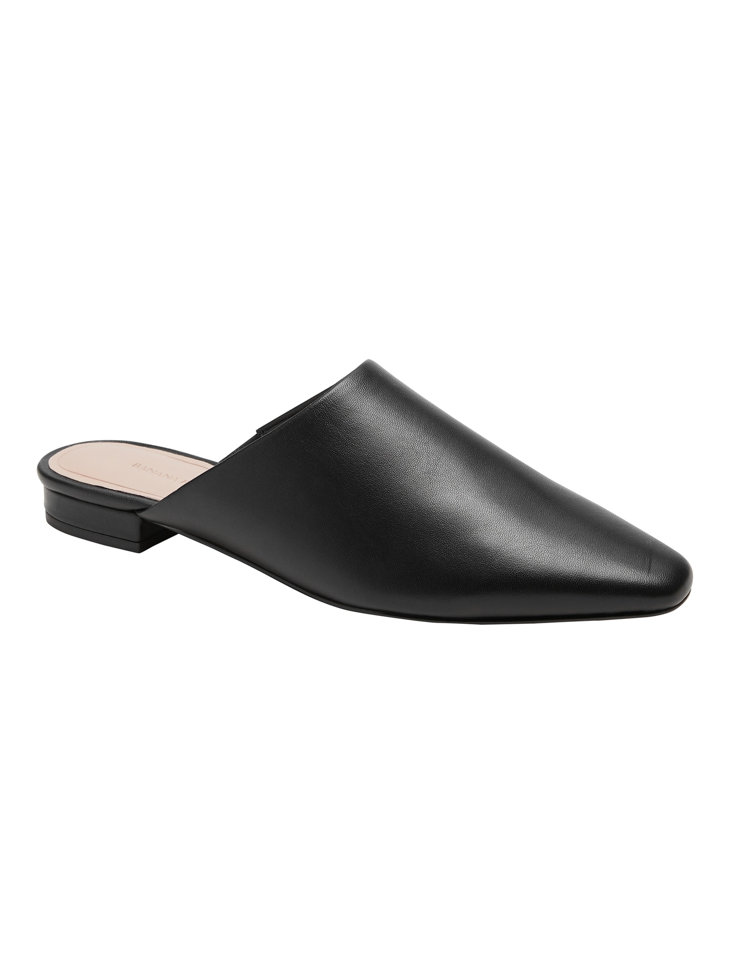 Leather Pointy-Toe Flat Mule