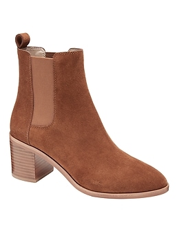 banana republic low block heel bootie