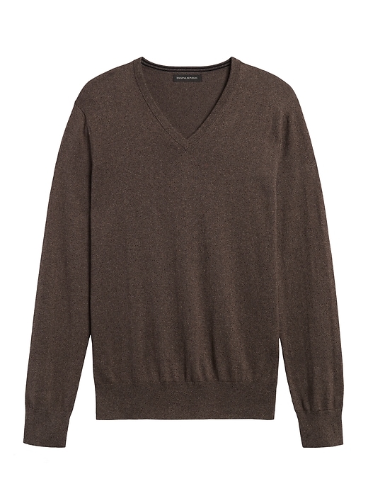 Silk Cotton Cashmere V Neck Sweater