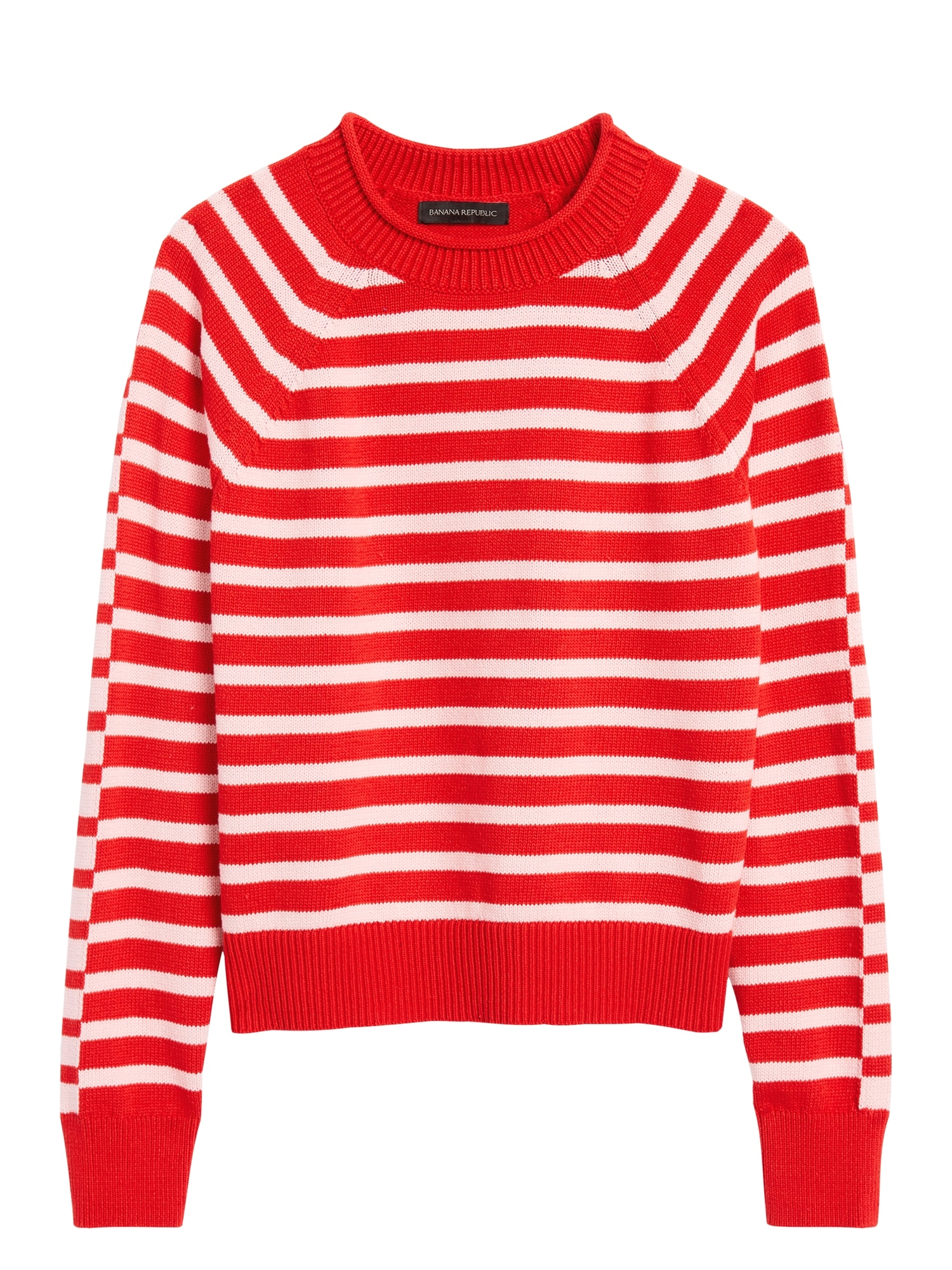 Stripe Cotton-Blend Cropped Sweater