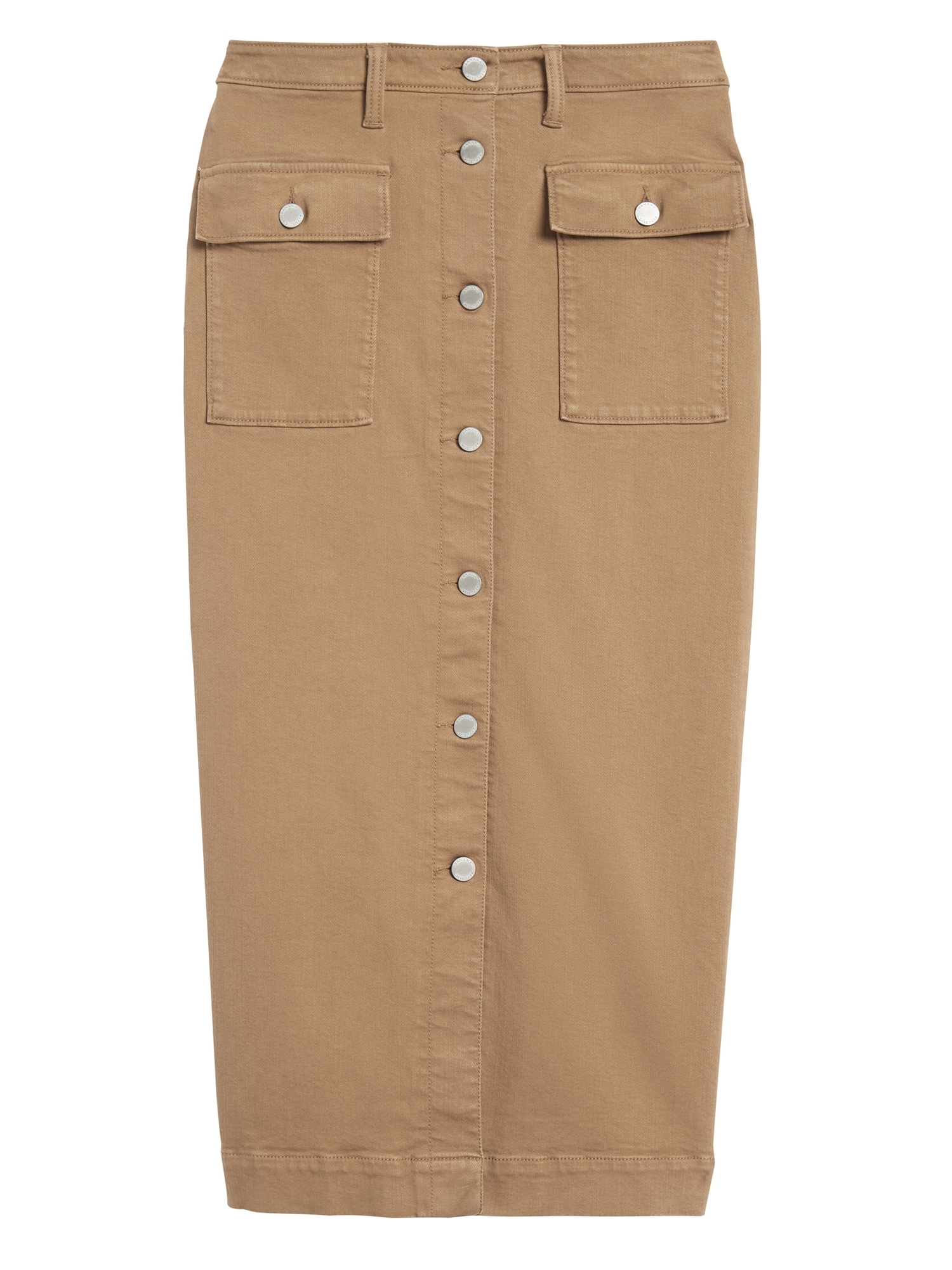 Petite Denim Utility Midi Skirt Banana Republic