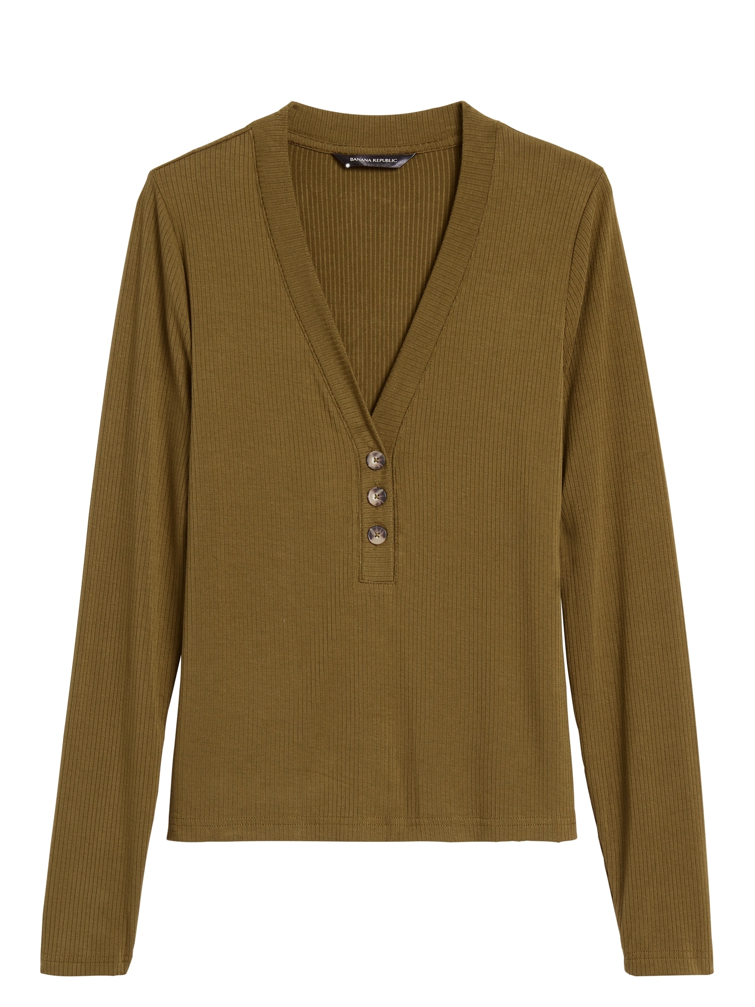 Ribbed Henley TShirt Banana Republic