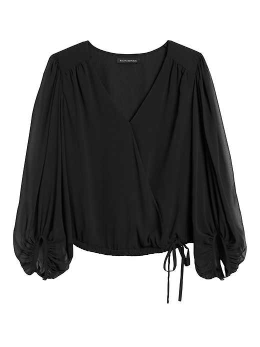 Banana Republic Puff-Sleeve Wrap Top - 550134022000