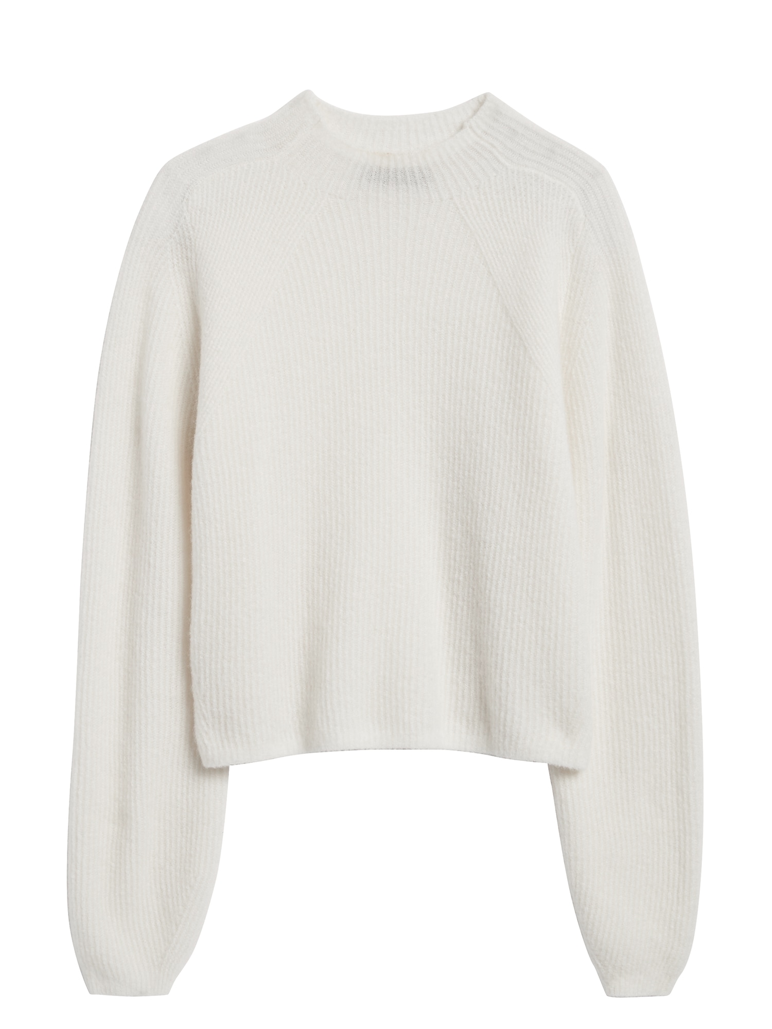 Petite Aire Cropped Puff-Sleeve Sweater | Banana Republic