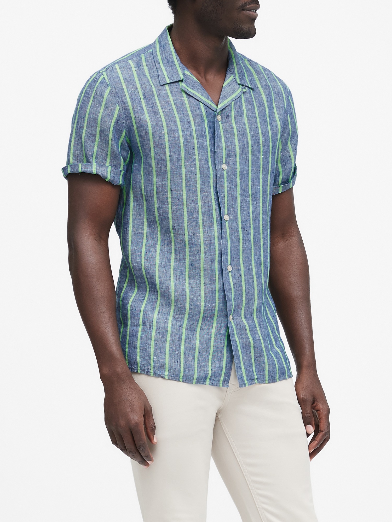 Slim-Fit Linen Resort Shirt