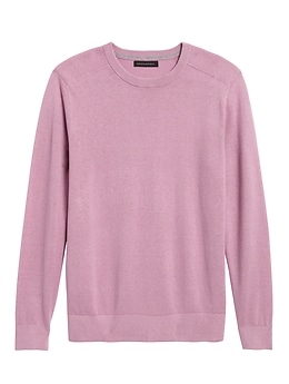 Silk Linen Crew-Neck Sweater | Banana Republic