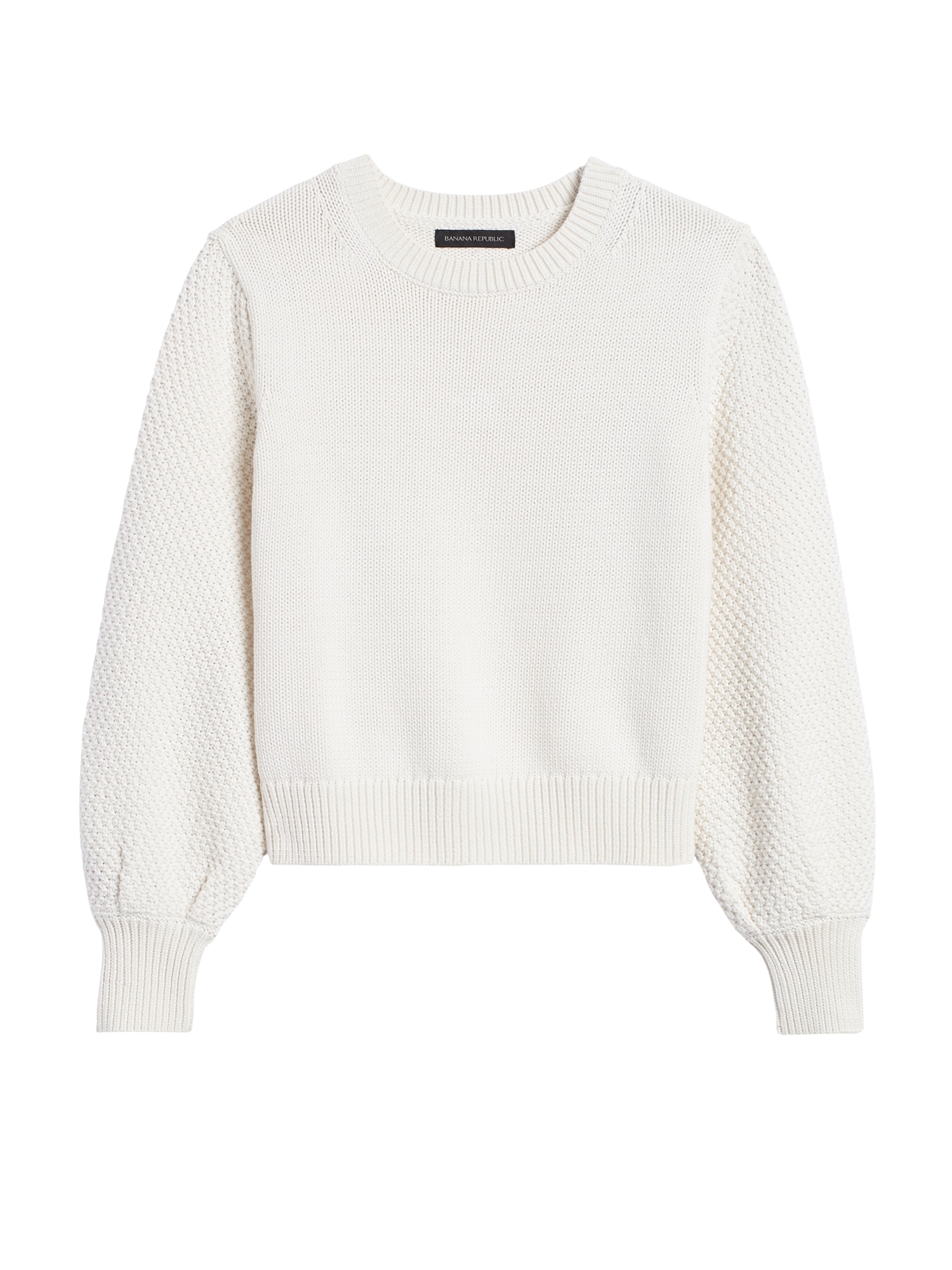 Cotton-Blend Balloon-Sleeve Sweater