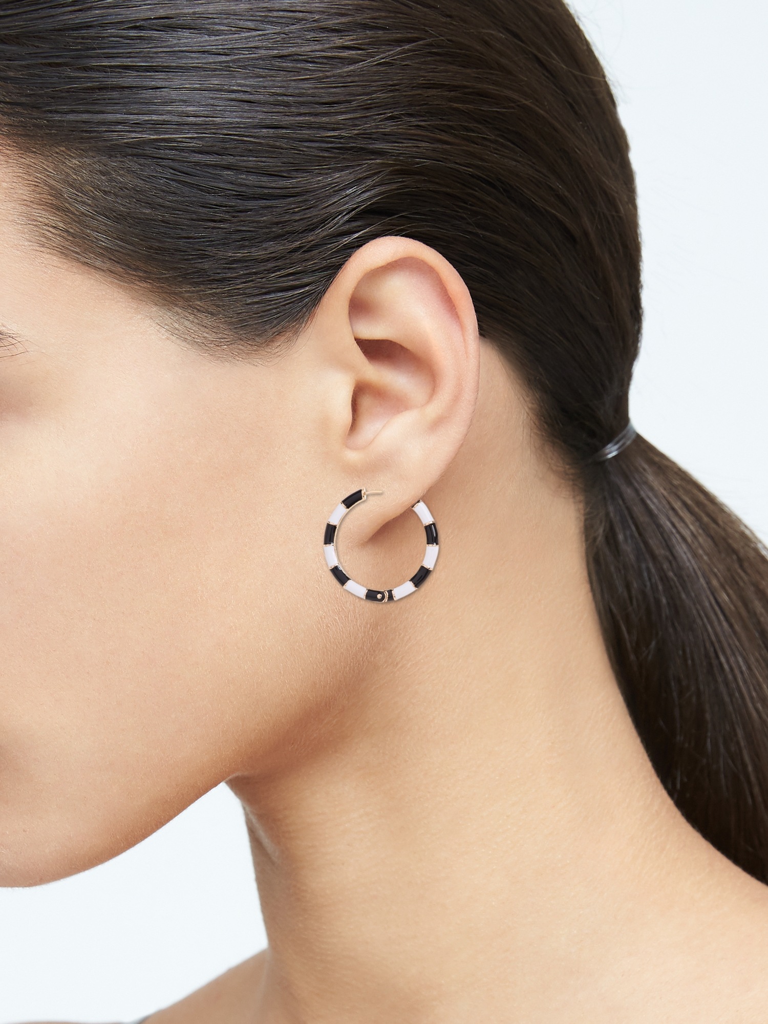 Black & White Hoop Earrings