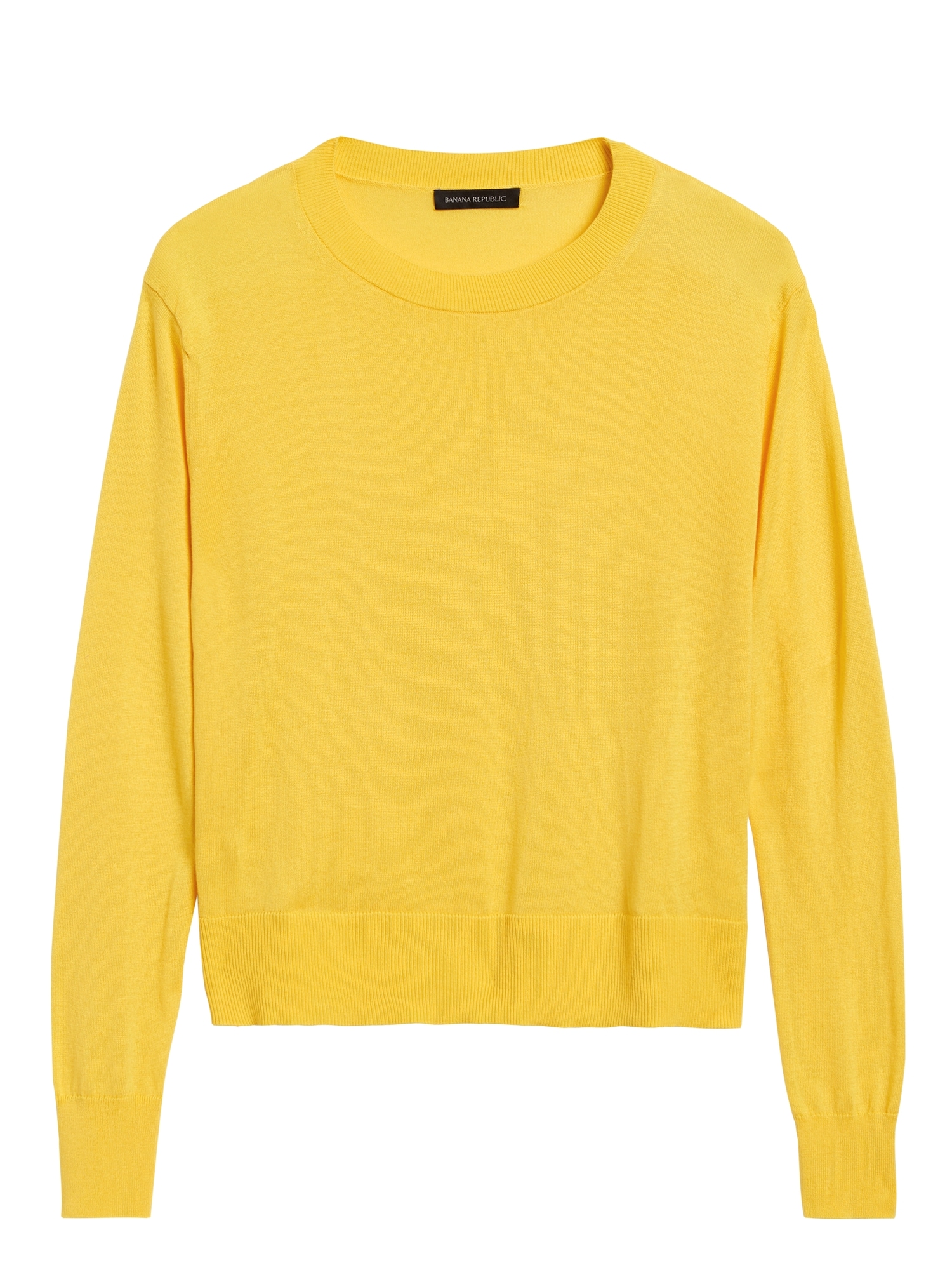 Silk-Cotton Cropped Sweater | Banana Republic