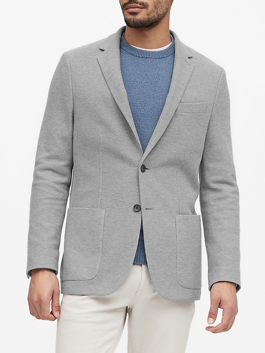 Slim Pique Blazer | Banana Republic