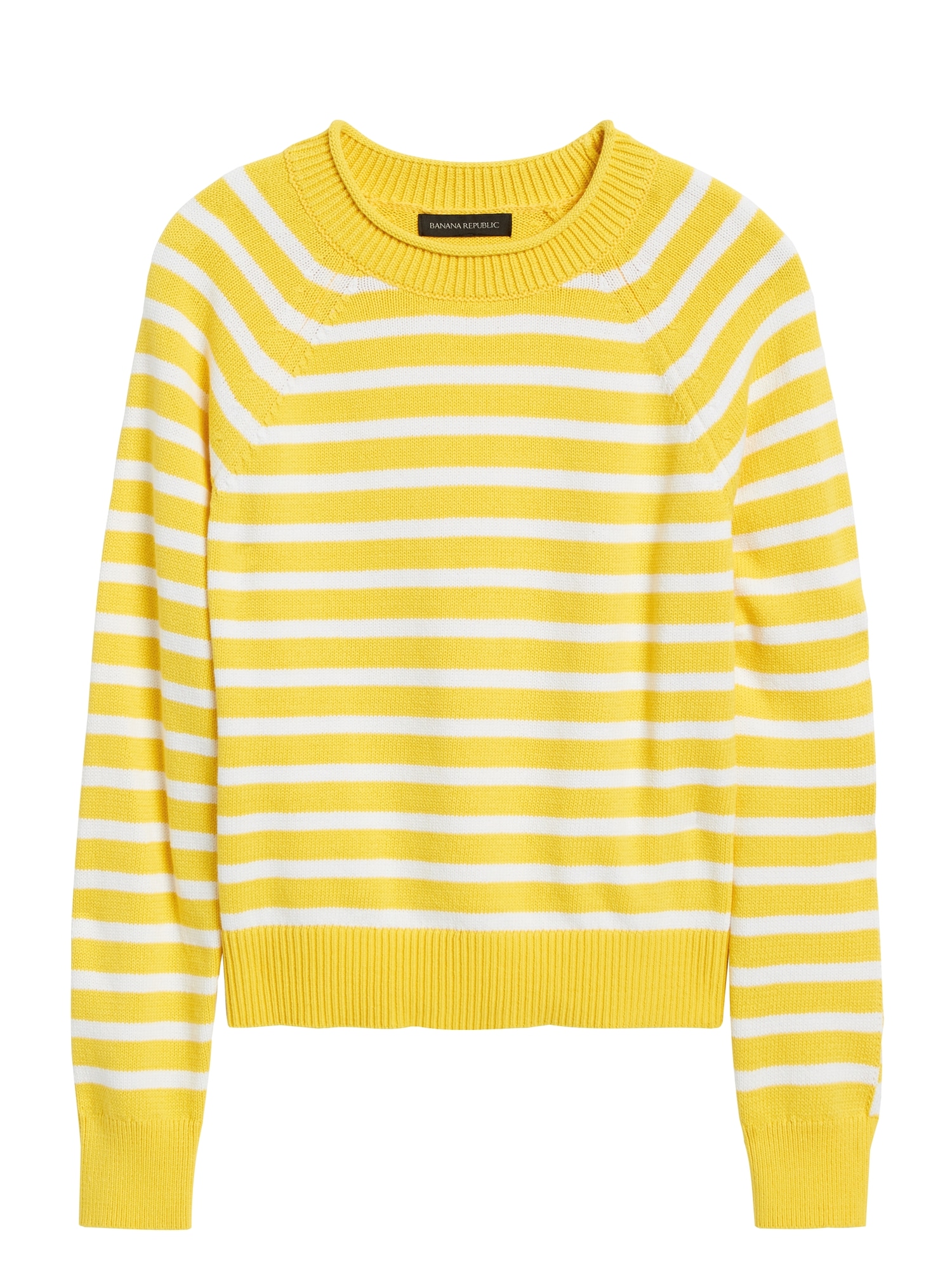 Stripe Cotton-Blend Cropped Sweater